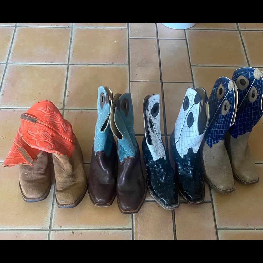 4 pr. Handmade boots  and a 7 5/8 500x Sean Ryon